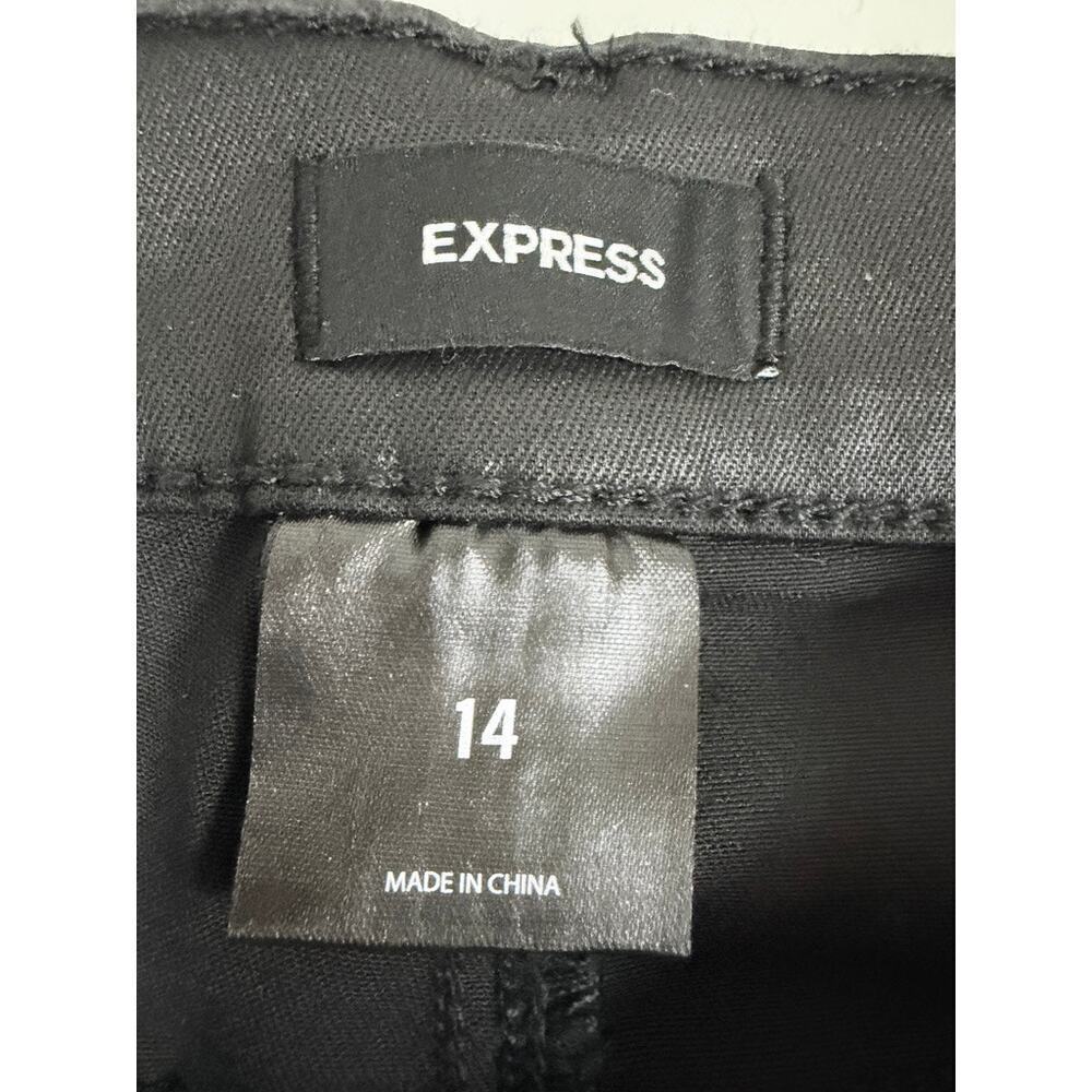 Express Black Coated Skinny Pants Size 14 Jeans - Picture 3 of 4